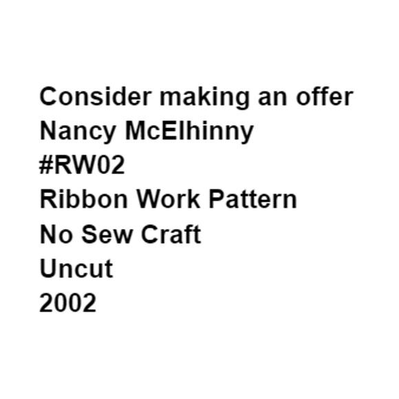 Nancy McElhinny RW02 Pattern Ribbon Work Uncut Vintage No Sew Patchwork Unique - Picture 3 of 5